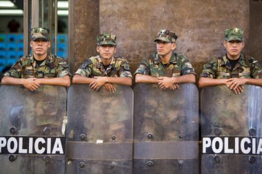 Police crew at work in Lima, Peru