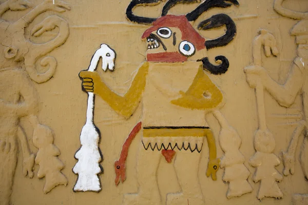 Ancient fresco in Huaca de la Luna, Trujillo — Stock Photo, Image