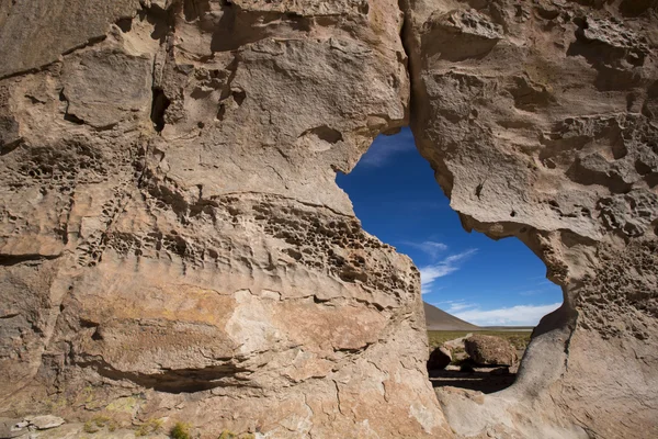 Rock formations with strange shape with blue sky, Bolivia — стокове фото