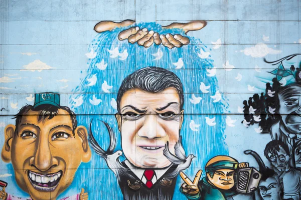 Graffiti und Street Art in Bogota — Stockfoto