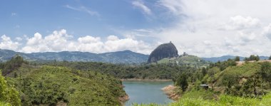 Lakes and the Piedra el Penol at Guatape in Antioquia, Colombia clipart