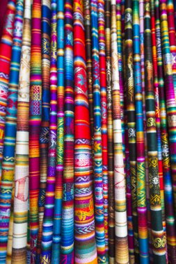 Arka plan Kolombiya etnik Market renkli kumaş