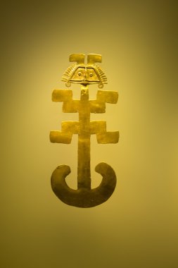 Inca Funerary object of hammered gold from Colombia clipart