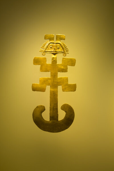 Inca Funerary object of hammered gold from Colombia