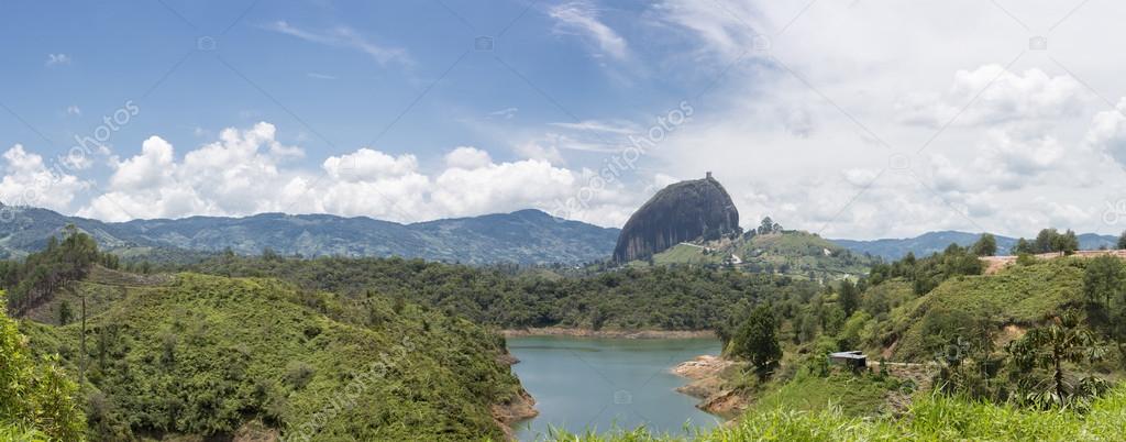 Lakes and the Piedra el Penol at Guatape in Antioquia, Colombia