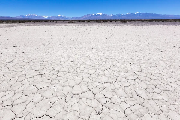 Terreno con tierra seca y agrietada. Pampa de El Leoncito — Foto de Stock