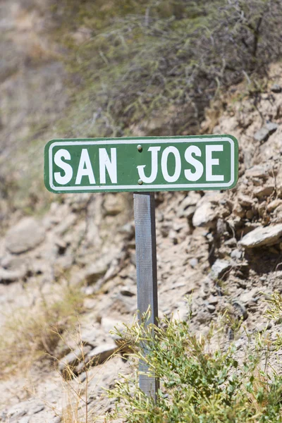 Posto de sinal verde da aldeia de San Jose na Argentina — Fotografia de Stock