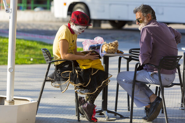 Клоун и стиль жизни в Буэнос-Айресе, Аргентина
