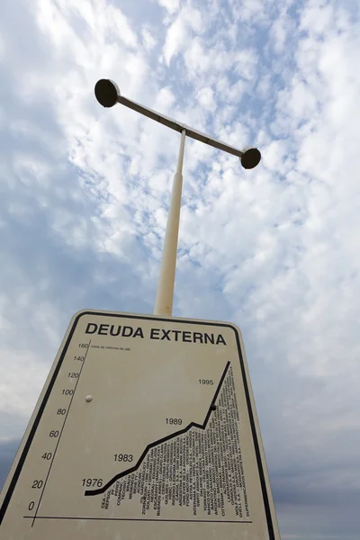 Borç durumu işaret Arjantin, bellek Park — Stok fotoğraf