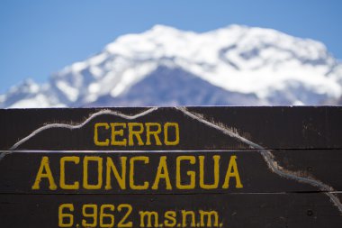 Hoş geldiniz işareti için Aconcagua Milli Parkı