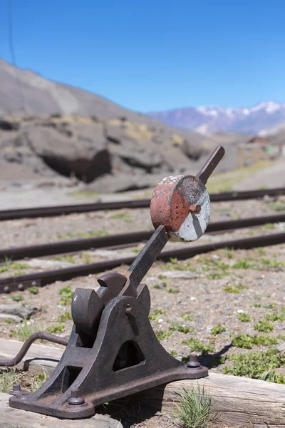 Gamla övergivna järnvägsstationen, gränsen till Argentina och Chile — Stockfoto