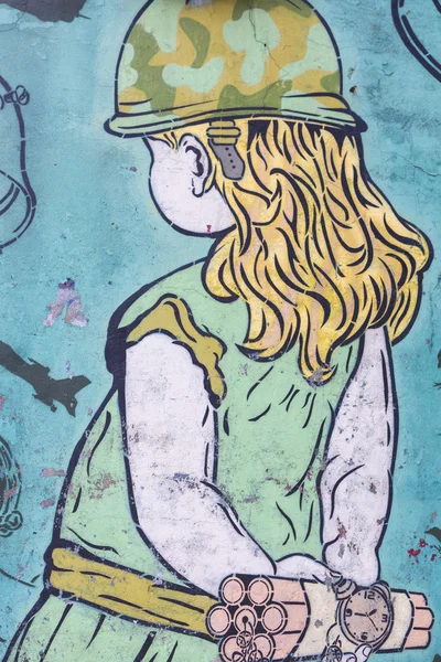 在波哥大的涂鸦和街头艺术 — 图库照片