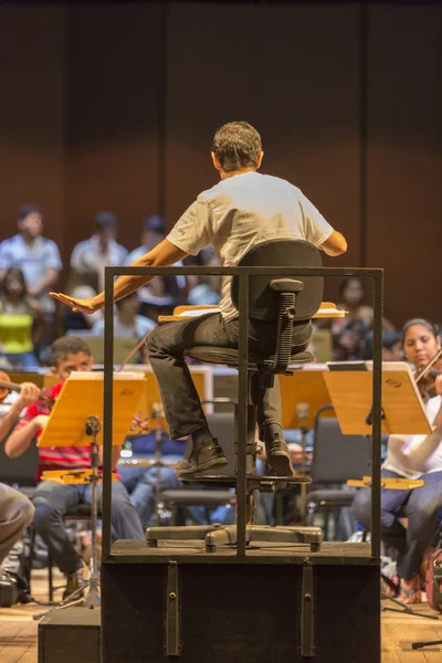 마나우스, 브라질에서 직장에서 클래식 오케스트라 지휘자 — 스톡 사진