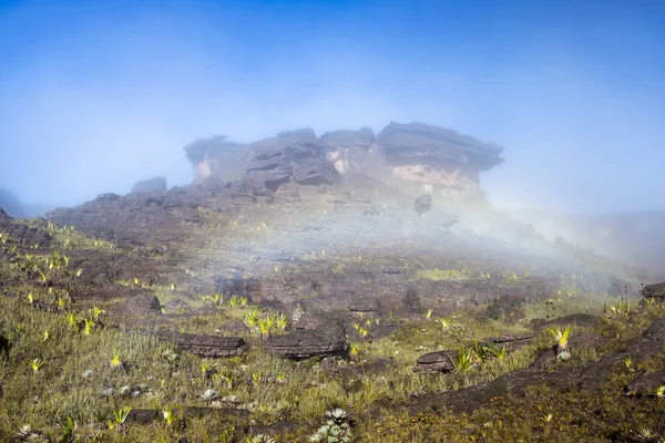 Σουρεαλιστικό θέα στην κορυφή του Mount Roraima με ουράνιο τόξο — Φωτογραφία Αρχείου