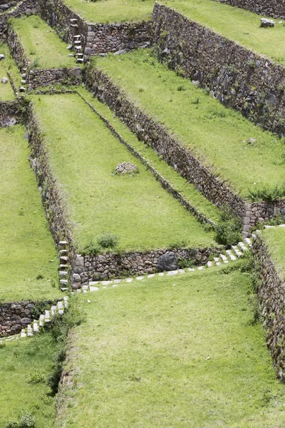 Terrazas agrícolas de Incas en Valle Sagrado, Perú — Foto de Stock