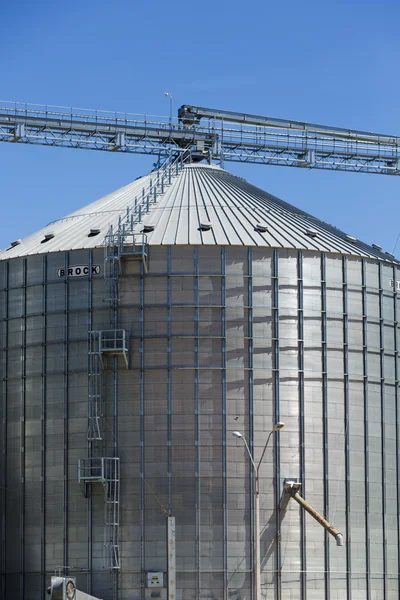 Grupo de silos de grano en Uruguay con cielo azul —  Fotos de Stock