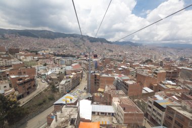 La Paz Bolivya birçok konut ve Memur havadan görünümü