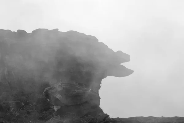 Surrealistiska vyn på toppen av Mount Roraima under dimman — Stockfoto