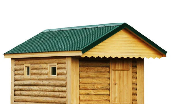 Hangar à outils, nouvelle cabane en rondins dans la cour arrière ou la grange de stockage utilitaire - isoler le fond blanc — Photo