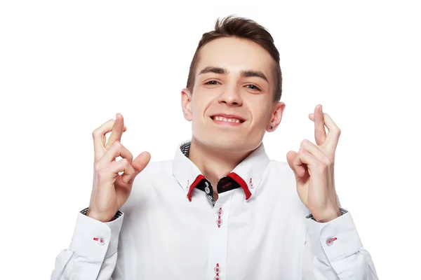 Young man making a wish — Stock Photo, Image