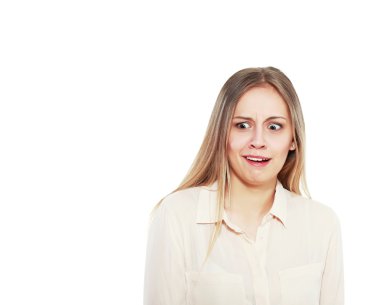 kadın tiksinti ifadesi ile