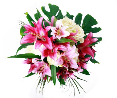 pembe lilyum ve güller