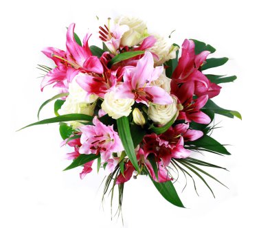 pembe lilyum ve güller