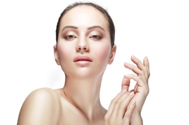 Güzel bir kız portresi.