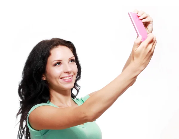 Meisje nemen selfies — Stockfoto