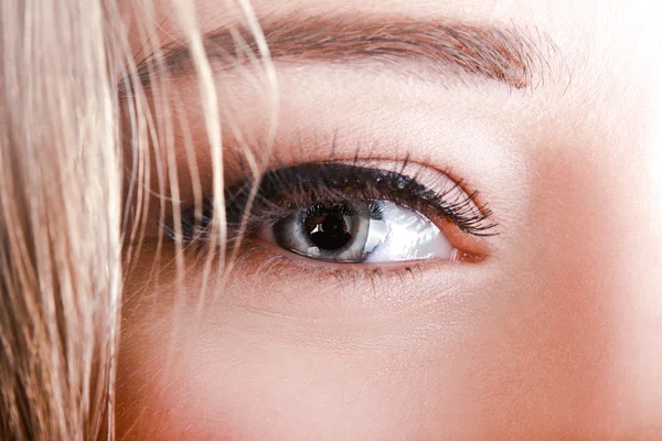 Occhio grigio di una donna — Foto Stock