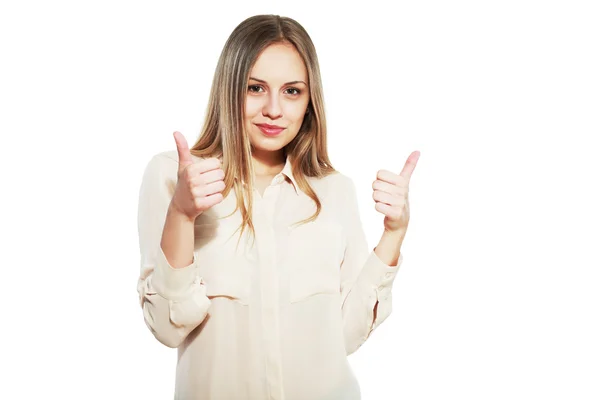 Woman with thumbs up — Stock Photo, Image