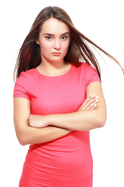 Serious woman with the arms crossed — Stock Photo, Image