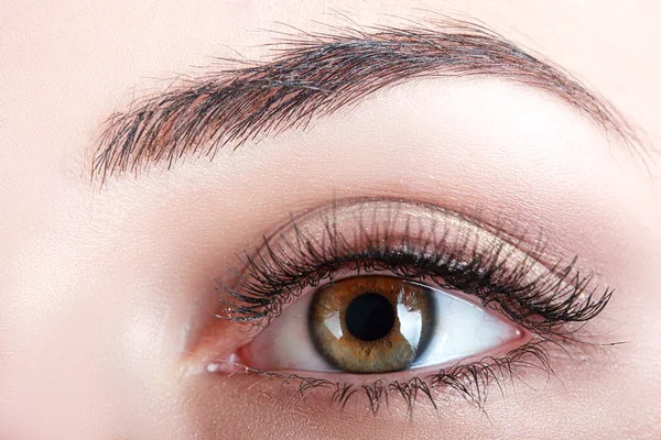 Close up of womans brown eye — Stock Photo, Image