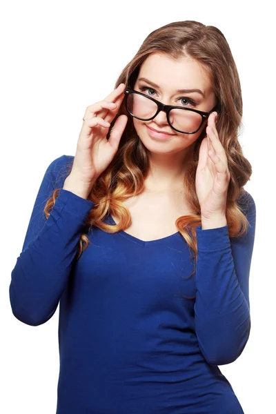 Young business woman in glasses — Stock Photo, Image