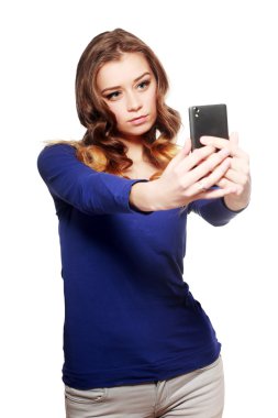 kadın selfie yapıyor