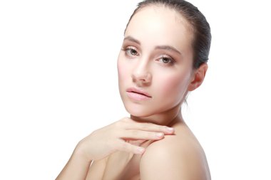 Güzellik yüz ve eller ve parlak deri