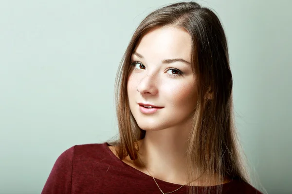 Close up portrait of sly woman — Stock Photo, Image