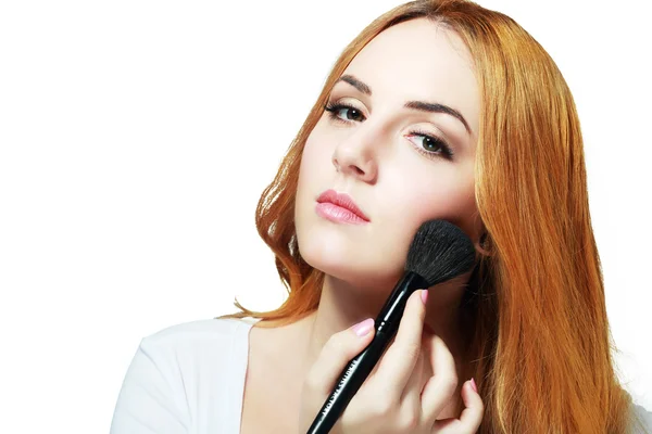 Woman  applying makeup — Stock Photo, Image
