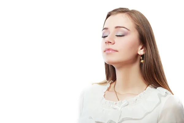 Woman breathing fresh air — Stock Photo, Image