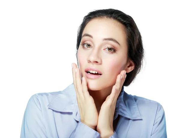 Mujer joven asustada — Foto de Stock