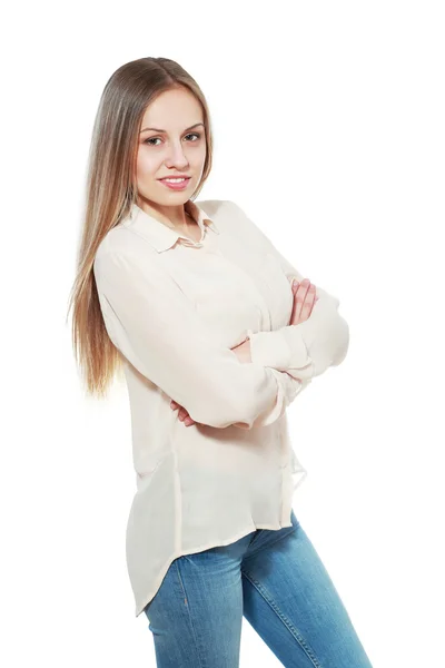 Smiling female standing — Stock Photo, Image