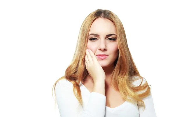 Giovane donna con mal di denti — Foto Stock