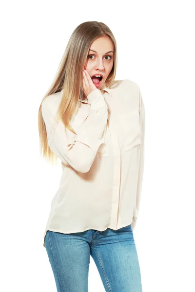 Surprised excited girl — Stock Photo, Image