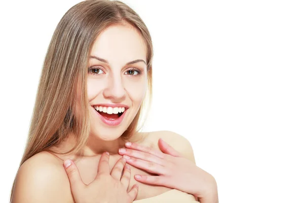 Retrato de mujer sorprendida — Foto de Stock