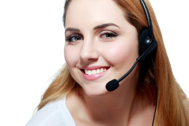 gülümseyen telefonu operatörü