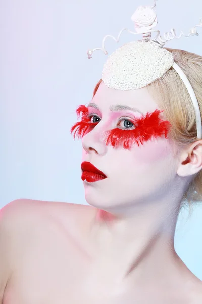 Visage de femme avec Creative Fashion Art maquillage — Photo