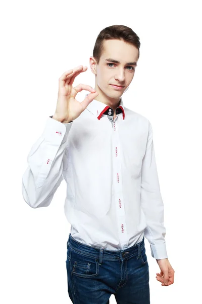 Showing approval hand sign — Stock Photo, Image