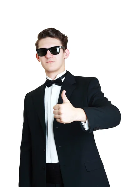 Hombre en gafas negras en traje de noche —  Fotos de Stock