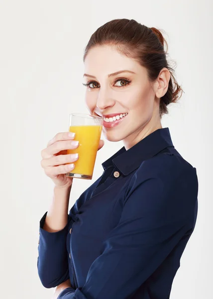 Kobieta pomarańczowy sok — Zdjęcie stockowe