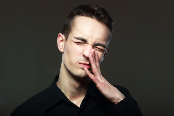 Man against a bad smell — Stock Photo, Image